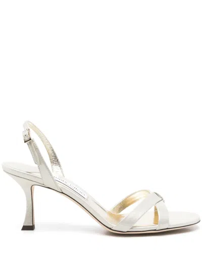 Jimmy Choo Off-white Elsy 70 Heeled Sandals In Multi