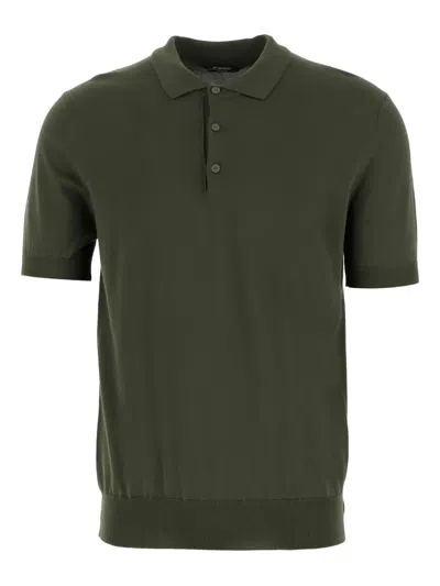 K-way Pleyne Knitted Cotton Polo Shirt In Green