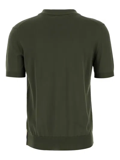 K-way Pleyne Knitted Cotton Polo Shirt In Green