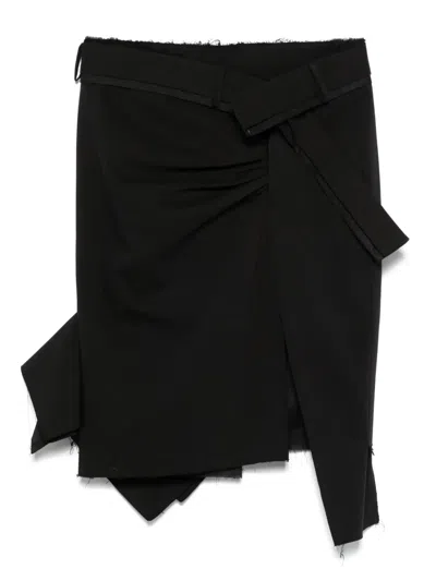 Ottolinger Drape Pencil Miniskirt In Black