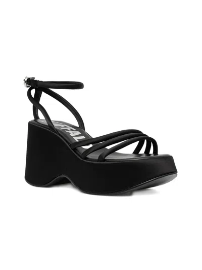 Buffalo Woman Sandals Black Size 7.5 Textile Fibers