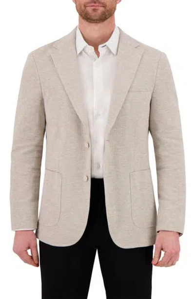 Victor Emmanuel Unstructured Comfort Knit Cotton Blend Sport Coat In Tan