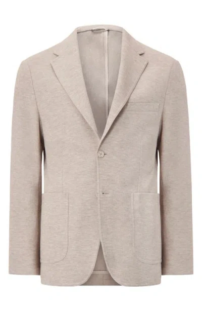 Victor Emmanuel Unstructured Comfort Knit Cotton Blend Sport Coat In Tan