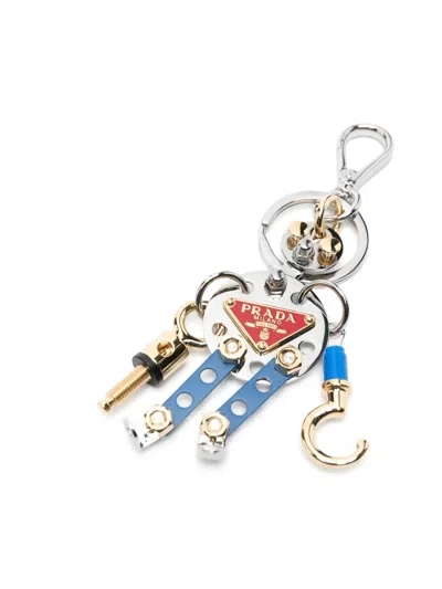 Prada Metal Robot Bag Charm In Multi