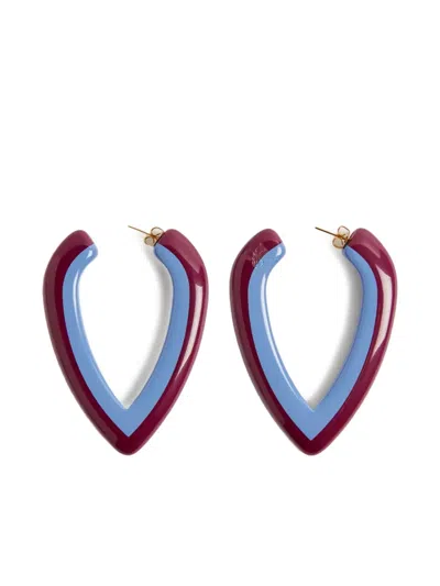 La Doublej Dew Earrings Bicolor Bicolor Light Blue In Multi
