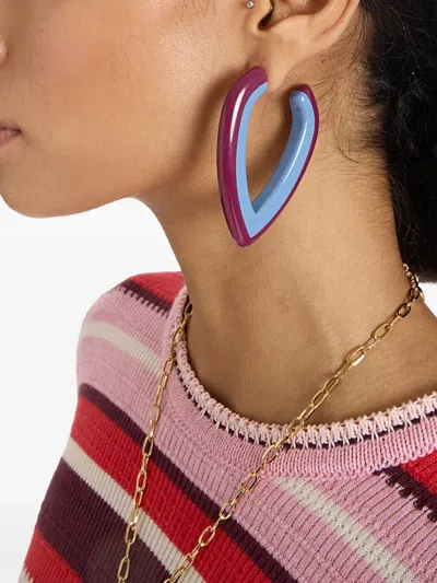 La Doublej Dew Earrings Bicolor Bicolor Light Blue In Multi