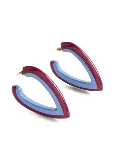 La Doublej Dew Earrings Bicolor Bicolor Light Blue In Multi