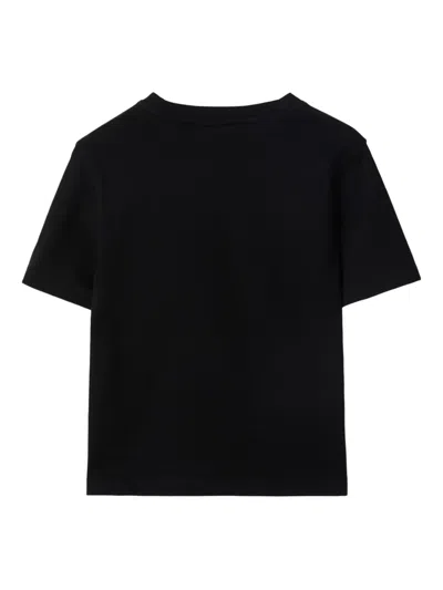 Burberry Black Cotton T-shirt In Black