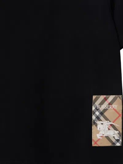 Burberry Black Cotton T-shirt In Black