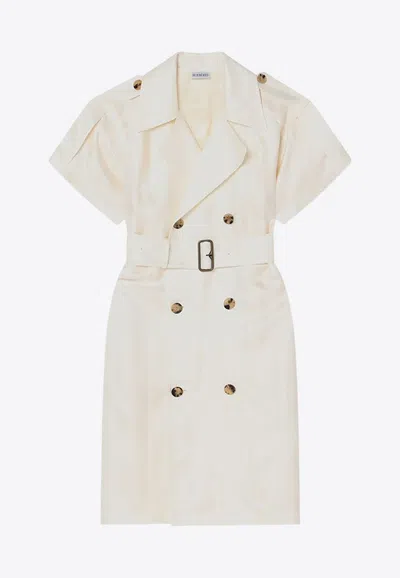 Burberry Waist Belted Short Sleeves Epaulettes Lapels