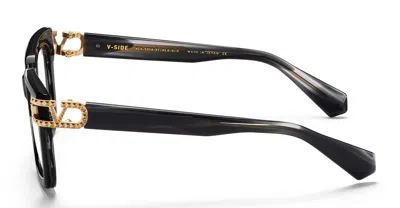 Valentino V-side - Black Swirl / Light Gold Glasses