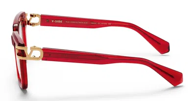 Valentino V-side - Crystal Red / Gold Glasses