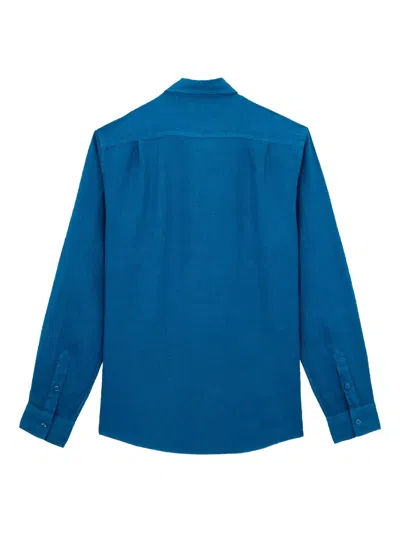 Vilebrequin Caroubis Linen Shirt In Blue