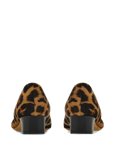 Ferragamo Rirri Bow-detailed Leather-trimmed Leopard-print Calf Hair Pumps In Animal Print