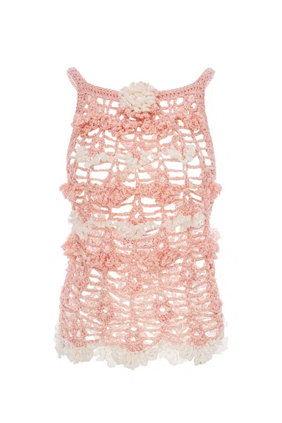 Andreeva Chrysanthemum Handmade Crochet Top | Pink