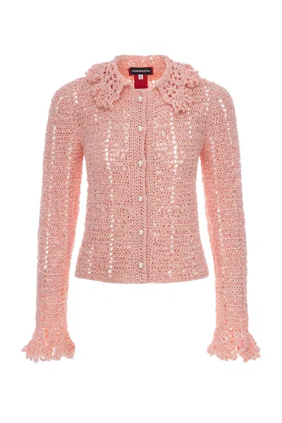 Andreeva Chrysanthemum Handmade Crochet Jacket | Pink
