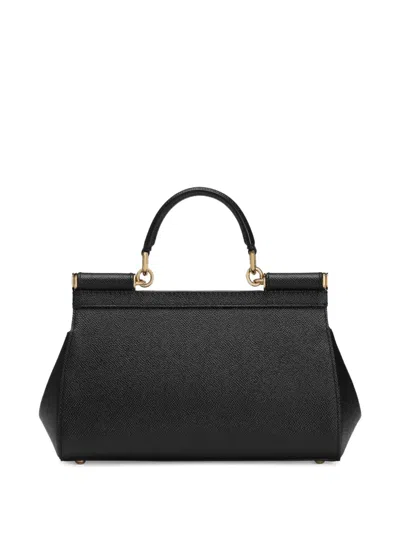 Dolce & Gabbana Black Medium Sicily Handbag In Black