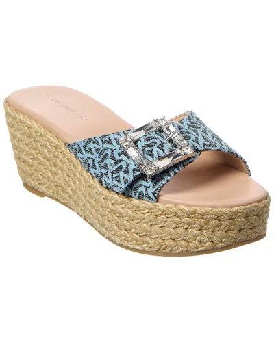 Stuart Weitzman June 75 Wedge Slide Sandal In Blue