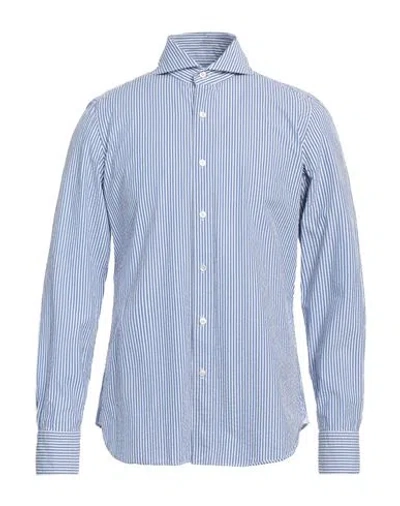 Finamore 1925 Man Shirt Azure Size 17 ½ Cotton