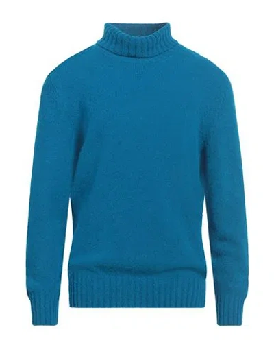 La Fileria Man Turtleneck Azure Size 46 Virgin Wool, Polyamide