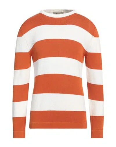 Irish Crone Man Sweater Rust Size M Cotton