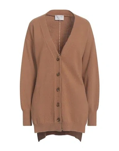 Daniele Fiesoli Collezione N_01 Woman Cardigan Camel Size S Merino Wool, Cashmere In Neutral