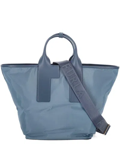 Furla Tote Bag With Detachable Strap And Handles In Blue