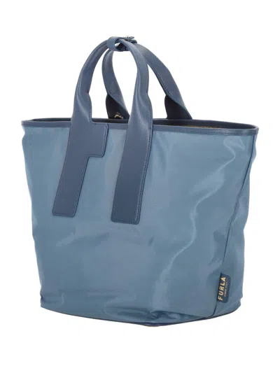Furla Tote Bag With Detachable Strap And Handles In Blue