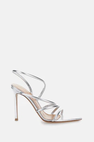 Gianvito Rossi 105mm Metallic Leather Sandals In Metallic