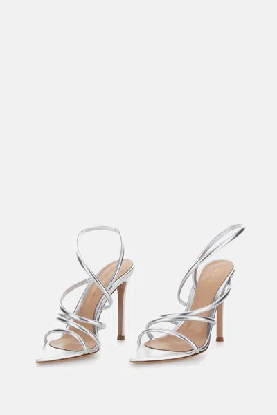 Gianvito Rossi 105mm Metallic Leather Sandals In Metallic