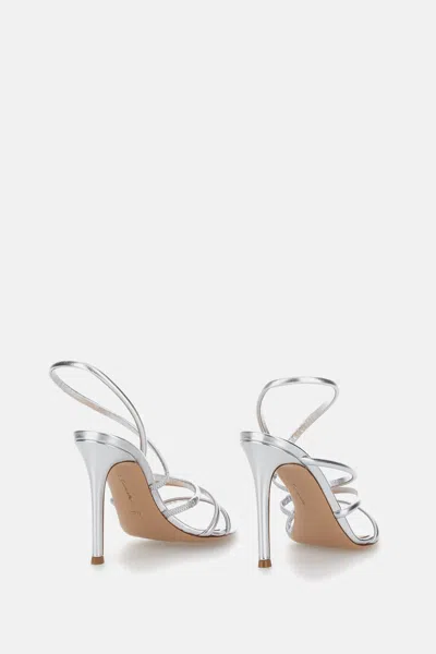 Gianvito Rossi 105mm Metallic Leather Sandals In Metallic