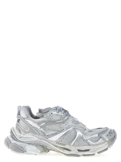 Balenciaga Runner 2.0 Sneakers Grey Silver In Animal Print