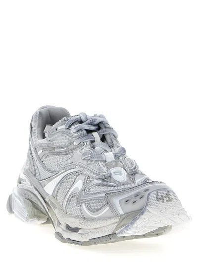 Balenciaga Runner 2.0 Sneakers Grey Silver In Animal Print