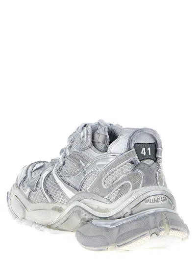 Balenciaga Runner 2.0 Sneakers Grey Silver In Animal Print