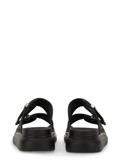 Alexander Mcqueen Black Rubber Sandals In Black