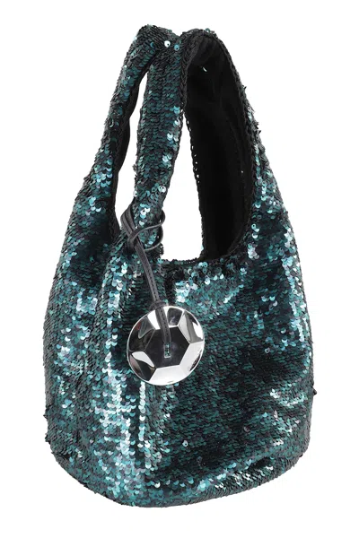 Jw Anderson J.w. Anderson Sequin Shoulder Bag In Green Polyester
