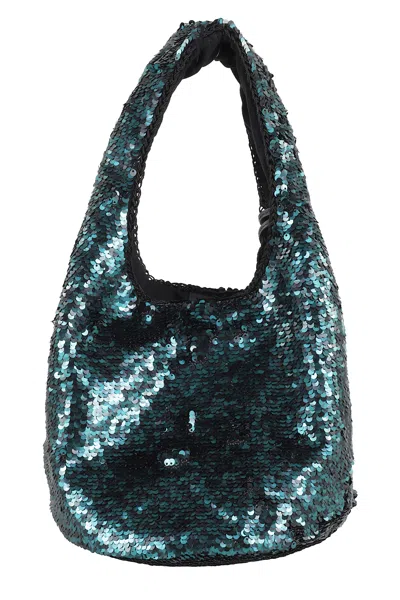 Jw Anderson J.w. Anderson Sequin Shoulder Bag In Green Polyester