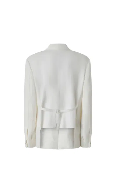 Pinko Tailored White Blazer With Single Button Closure