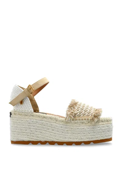 Stella Mccartney Canvas Wedge With Multicolor Fringe Detail