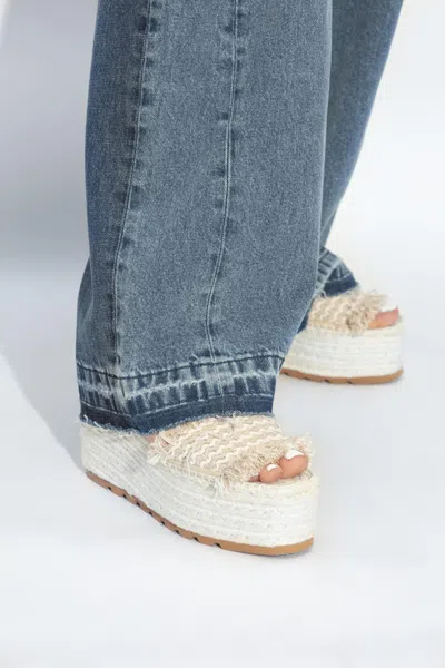 Stella Mccartney Canvas Wedge With Multicolor Fringe Detail