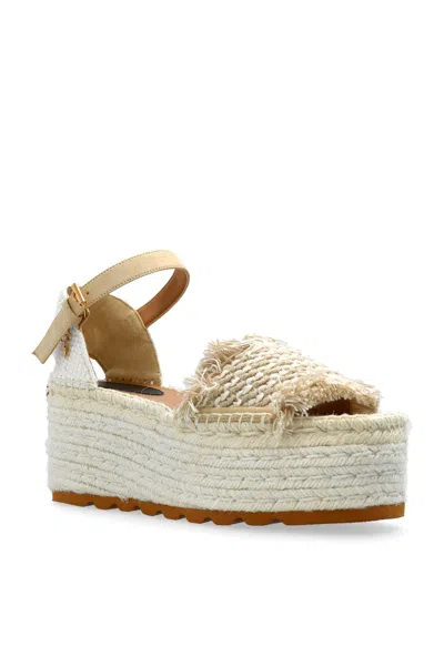 Stella Mccartney Canvas Wedge With Multicolor Fringe Detail