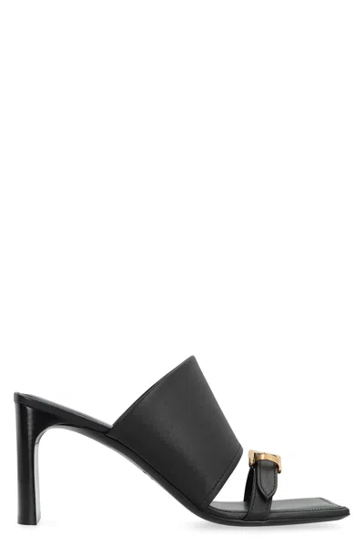 Balenciaga Bel Air Leather Sandals In Black