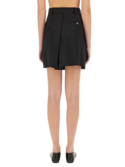 Moschino Couture Asymmetrical Wool Shorts