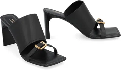 Balenciaga Bel Air Leather Sandals In Black