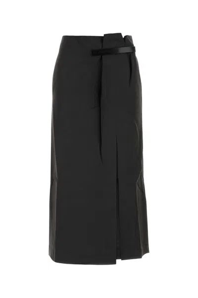 Jw Anderson Graphite Viscose Blend Skirt
