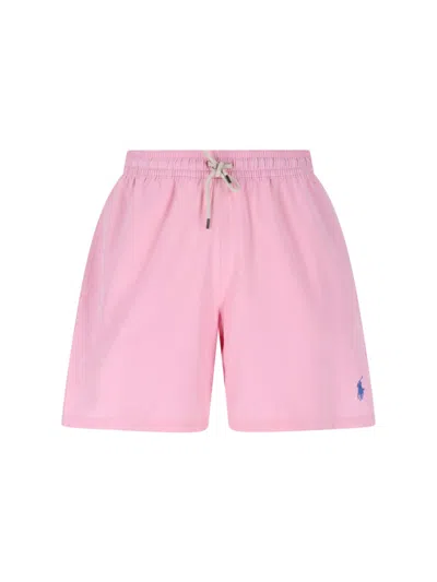 Polo Ralph Lauren Pink Stretch Polyester Swimming Shorts