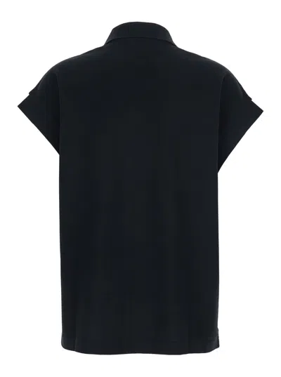 Saint Laurent Cotton Blend Polo Shirt With Logo In Black