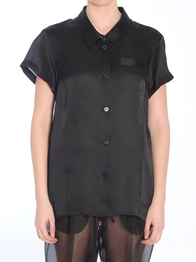 Khaite Keefe Silk Charmeuse Shirt In Black
