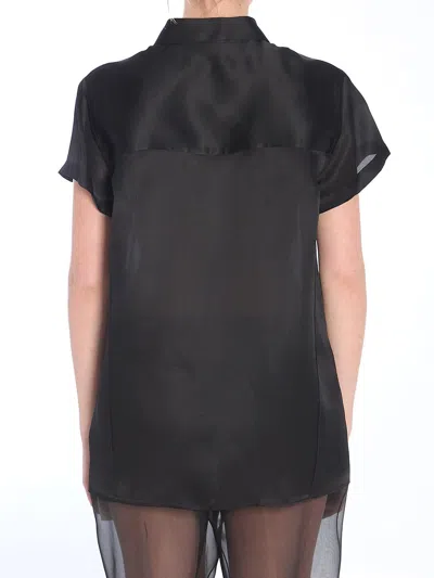 Khaite Keefe Silk Charmeuse Shirt In Black