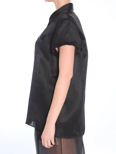 Khaite Keefe Silk Charmeuse Shirt In Black